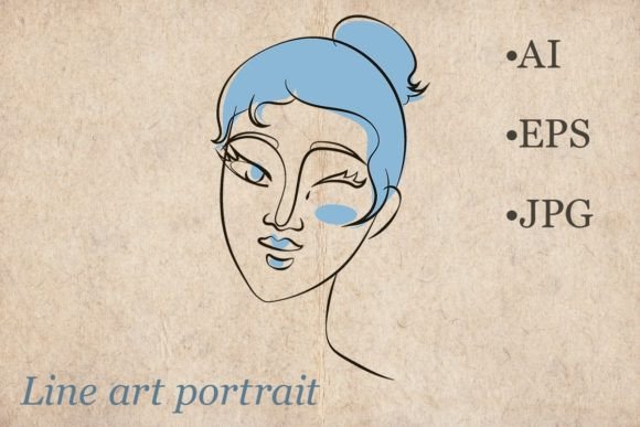 Download Line Art Sophisticated Woman Portrait - Art Collection