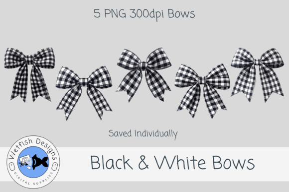Download Black &amp; White Gingham Bow Clipart - Art Collection