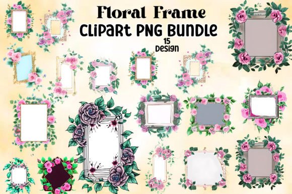 Download Floral Frame Clipart PNG Bundle - Art Collection