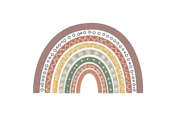 Download Boho Tribal Style Rainbow Earthy Tones - Art Collection