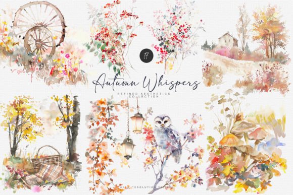 Download Watercolor Autumn Scenery Clipart - Art Collection