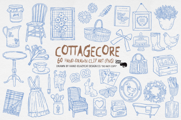 Download Cottagecore Hand-drawn PNG Bundle - Premium Bundle