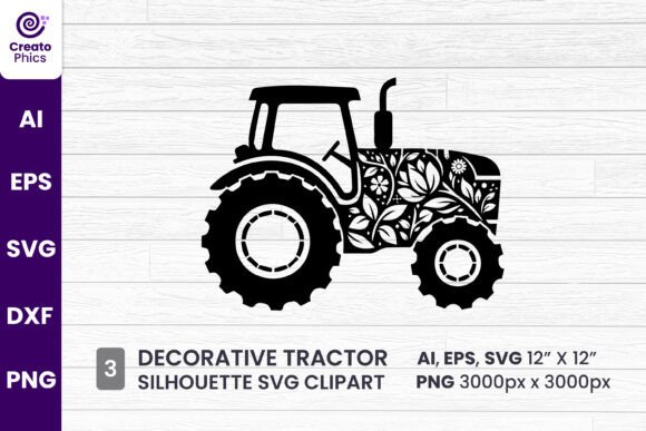Download Decorative Tractor Silhouette Clipart - Art Collection