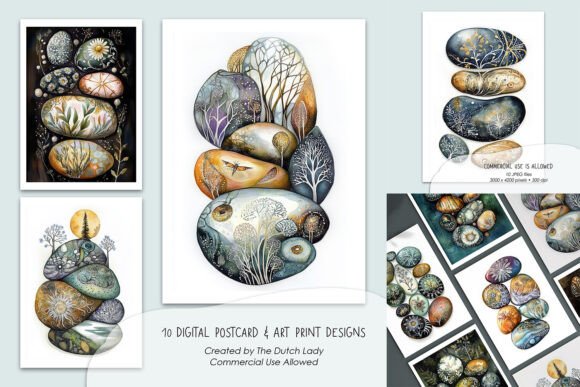 Download Pebble Art Postcards &amp; Art Prints - Premium Resources