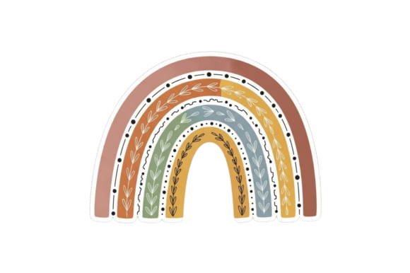 Download Boho Style Rainbow Arc, Earthy Tones - Art Collection
