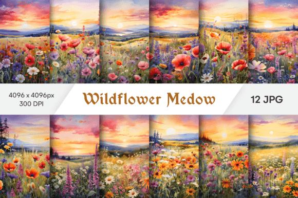 Download Wildflower Meadow Scenery Clipart - Art Collection