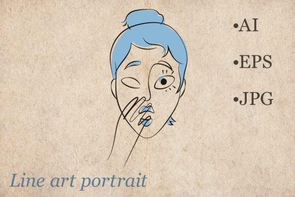 Download Line Art Sophisticated Woman Portrait - Art Collection