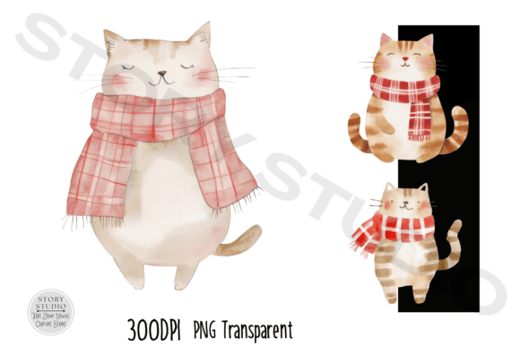 Download Cute Cats with Scarves Clipart - Art Collection