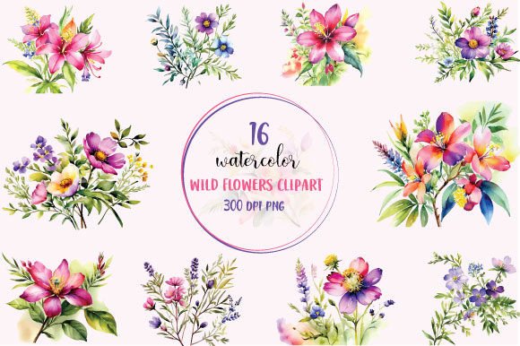 Download Wild Flowers Sublimation Clipart - Art Collection
