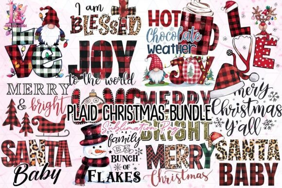 Download Plaid Christmas Clipart PNG Bundle - Art Collection