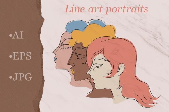 Download Line Art Sophisticated Women Group Portr - Art Collection