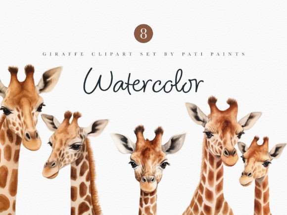 Download Watercolor Giraffe Clipart Nursery Set - Art Collection