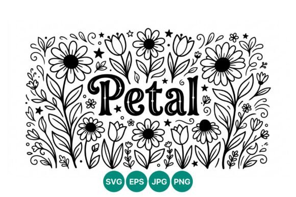 Download Petal Floral Vector Art Black and White - Art Collection