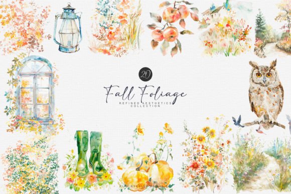 Download Watercolor Autumn Scenery Clipart - Art Collection