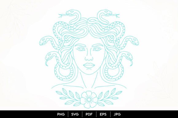 Download Medusa Snake Goddess Line Art SVG - Art Collection
