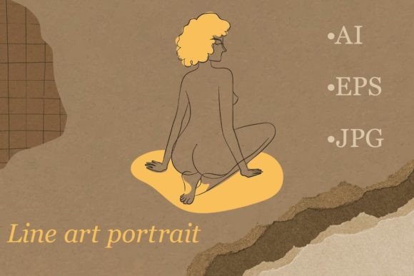 Download Line Art Sophisticated Woman Portrait - Art Collection