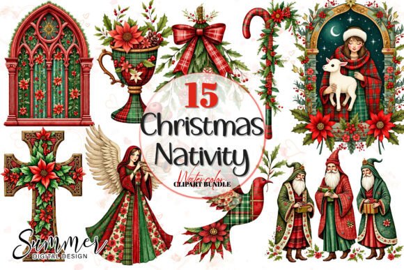 Download Vintage Christmas Nativity Clipart - Art Collection