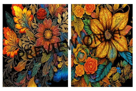 Download Flower Backgrounds Earthy Tones Set of 2 - Art Collection