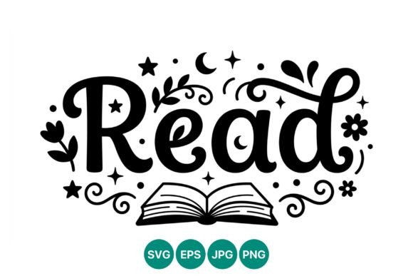 Download Read Lettering Floral Vector Art - Art Collection
