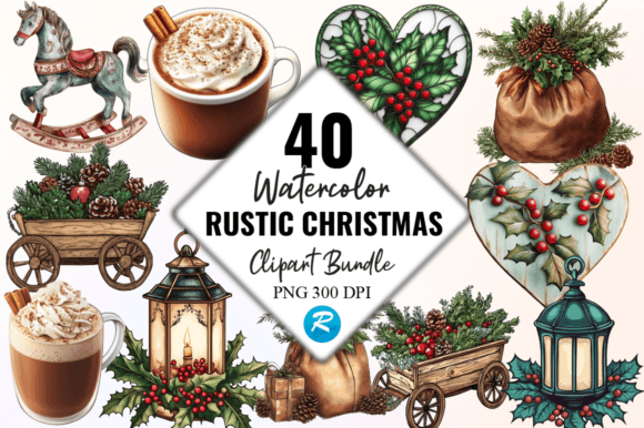 Download Rustic Christmas Clipart PNG Bundle - Art Collection