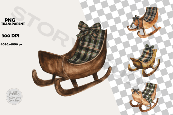 Download Cozy Plaid Christmas Sled Clipart - Art Collection