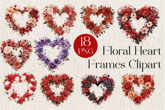 Download Heart Shaped Floral Frame Clipart - Art Collection