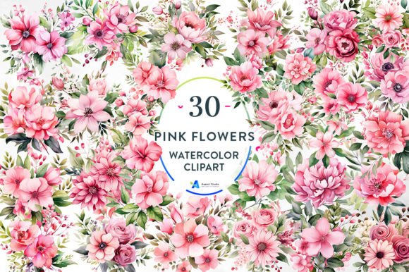 Download Pink Flowers Sublimation Clipart - Art Collection