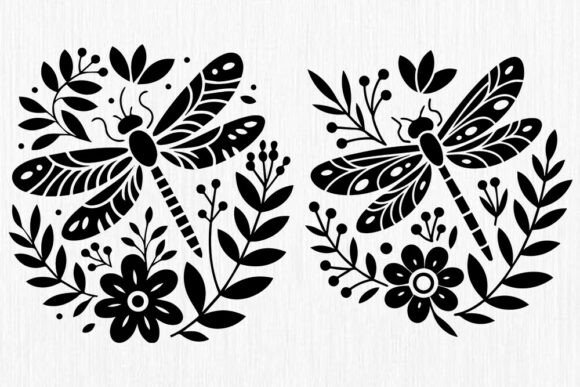 Download Dragonfly Floral Vector Art-Spring Botan - Art Collection