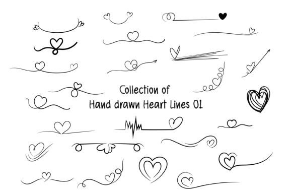 Download Freehand Heart Lines Bundle - Art Collection
