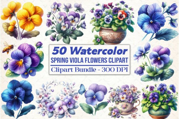 Download Spring Viola Flowers Sublimation Clipart - Art Collection