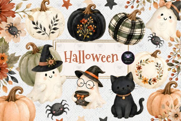 Download Halloween Ghosts Pumpkins Clipart - Art Collection