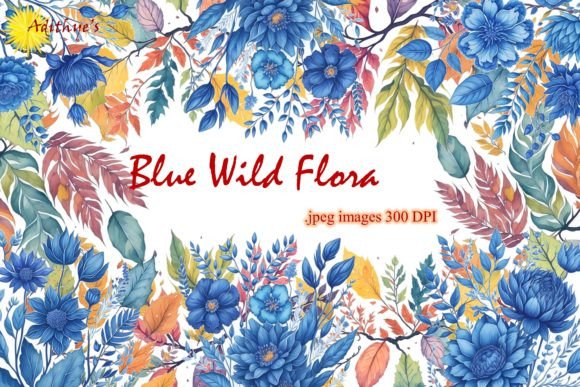 Download Blue Wild Flowers - Sublimation Clipart - Art Collection