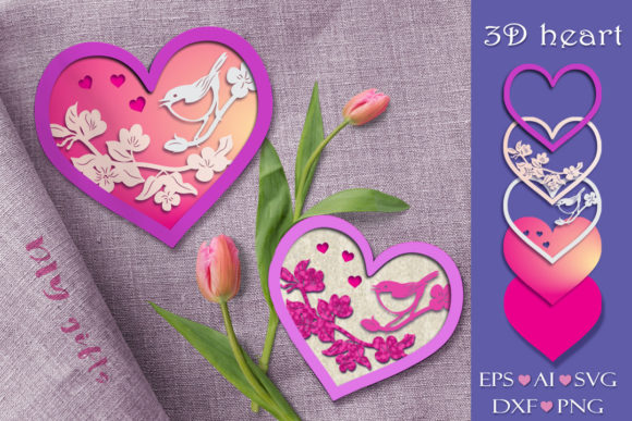 Download 3D Heart. DIY Gifts. Cutting File - Art Collection
