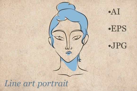Download Line Art Sophisticated Woman Portrait - Art Collection