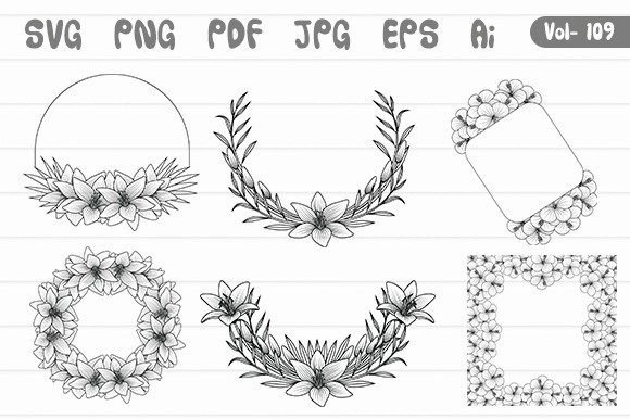 Download Flower Frame Bundle Floral Border Svg - Flower frame bundle Collection
