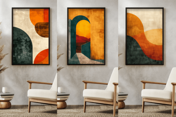 Download Mid-Century Abstract Prints Set, Bundle - Prints Collection