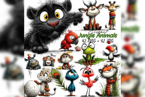Download Whimsical Baby Jungle Animals Clipart - Art Collection