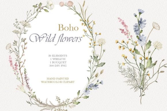 Download Wildflower Watercolor Floral Clipart - Art Collection