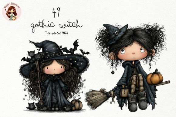 Download Cute Gothic Witch PNG Clipart - Art Collection