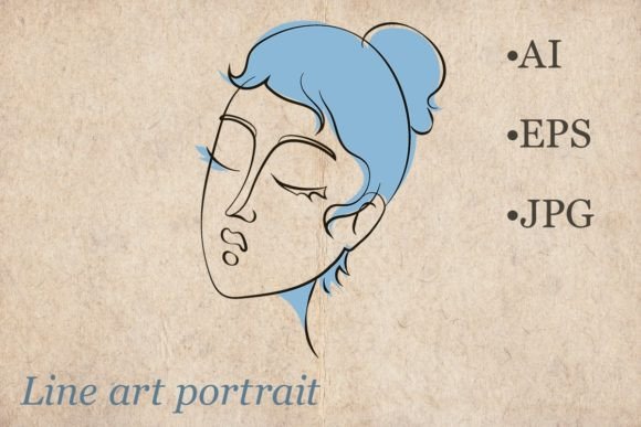 Download Line Art Sophisticated Woman Portrait - Art Collection