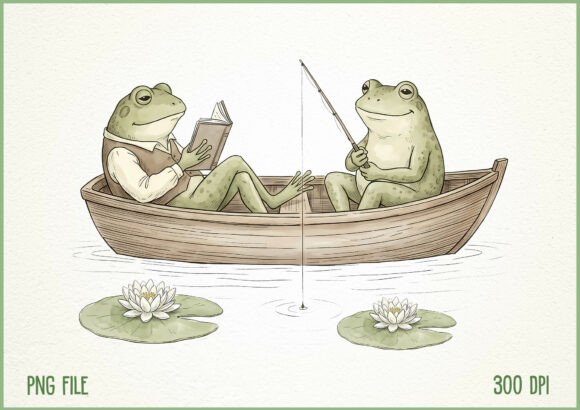 Download Vintage Frog Toad Bookish Cottagecore - Cottagecore Collection