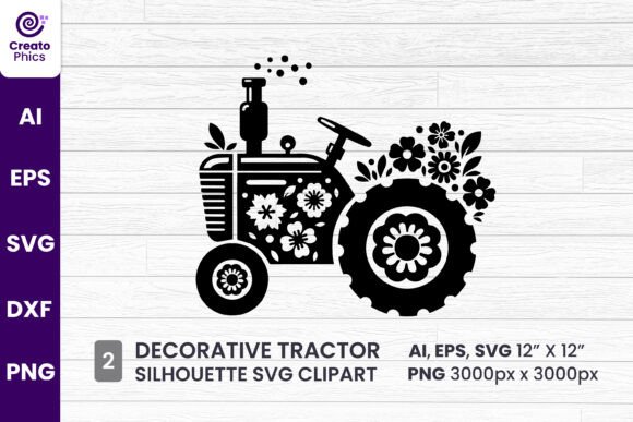 Download Decorative Tractor Silhouette Clipart - Art Collection