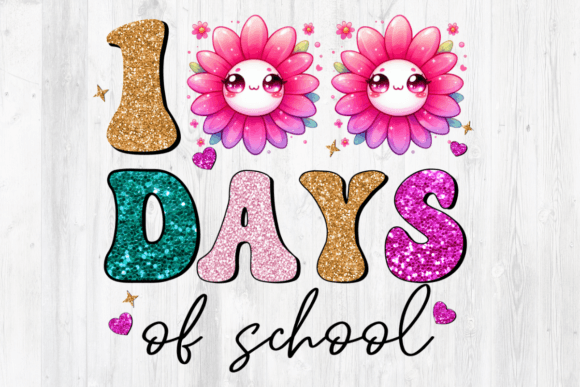 Download 100 Days of School Daisy Flower Clipart - Art Collection