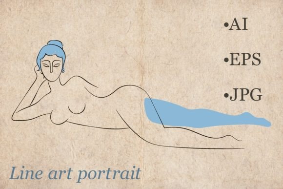 Download Line Art Sophisticated Woman Portrait - Art Collection