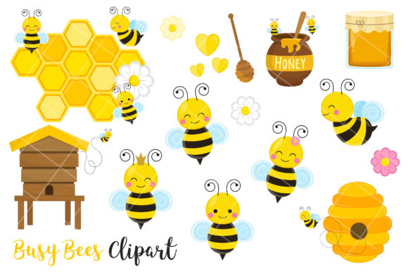 Download Bees Clipart, Cute Bees and Honey Clipart - Art Collection