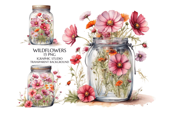 Download Watercolor Flowers in Jar Clipart - Art Collection