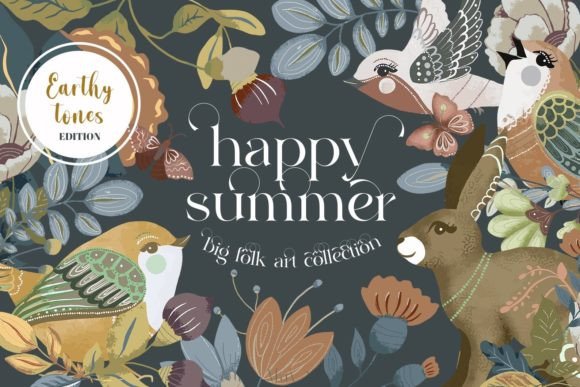 Download Summer Folk Clip Art Earthy Tones Vector - Art Collection