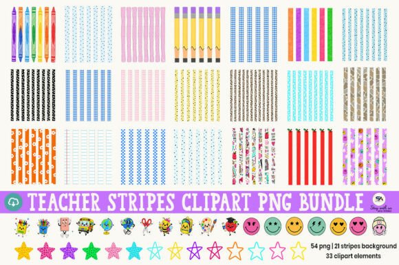 Download Teacher Stripes &amp; Clipart PNG Bundle - Art Collection