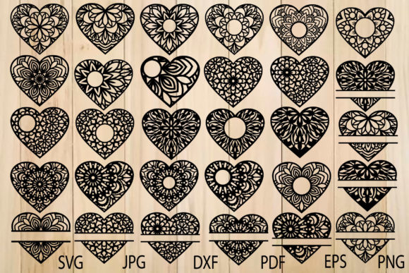 Download Vector Floral Mandala Heart Templates - Art Collection