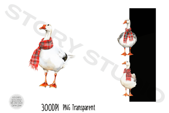 Download Winter Geese with Plaid Scarves Clipart - Art Collection